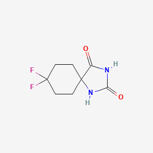 molecular formula C8H10F2N2O2 B8339567 8,8-Difluoro-1,3-diazaspiro[4.5]decane-2,4-dione 
