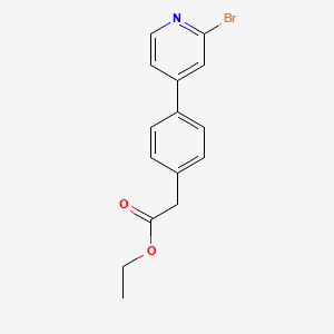 molecular formula C15H14BrNO2 B8339593 Ethyl 2-(4-(2-bromopyridin-4-yl)phenyl)acetate 
