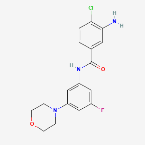 molecular formula C17H17ClFN3O2 B8339594 3-amino-4-chloro-N-(3-fluoro-5-morpholinophenyl)benzamide 