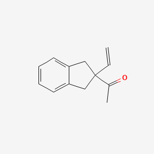 molecular formula C13H14O B8339630 1-(2,3-Dihydro-2-vinyl-1H-inden-2-yl)-ethanone 