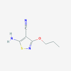 molecular formula C7H9N3OS B8339653 5-Amino-4-cyano-3-propoxyisothiazole 