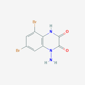 molecular formula C8H5Br2N3O2 B8339673 1-Amino-5,7-dibromo-1,4-dihydro-2,3-quinoxalinedione 