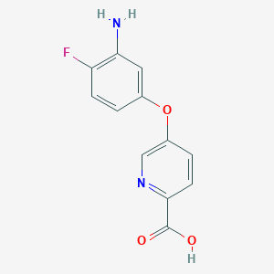molecular formula C12H9FN2O3 B8339677 5-(3-Amino-4-fluorophenoxy)picolinic acid 