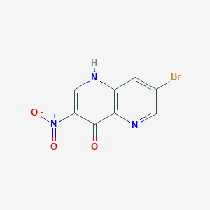 molecular formula C8H4BrN3O3 B8339683 7-Bromo-3-nitro[1,5]naphthyridin-4-ol 
