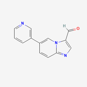 molecular formula C13H9N3O B8339725 6-(Pyridin-3-yl)imidazo[1,2-a]pyridine-3-carbaldehyde 