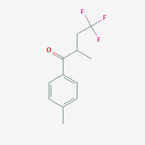 molecular formula C12H13F3O B8339737 4,4,4-Trifluoro-2-methyl-1-(4-methylphenyl)butan-1-one 