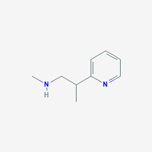 molecular formula C9H14N2 B8339745 2-(1-[N-methylamino]prop-2-yl)pyridine 