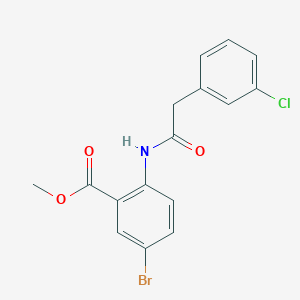 molecular formula C16H13BrClNO3 B8339757 Methyl 5-bromo-2-(2-(3-chlorophenyl)acetamido)benzoate 