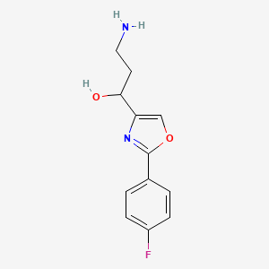 molecular formula C12H13FN2O2 B8339781 3-Amino-1-(2-(4-fluorophenyl)oxazol-4-yl)propan-1-ol 