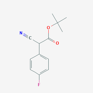 molecular formula C13H14FNO2 B8339787 Tert-butyl 2-cyano-2-(4-fluorophenyl)acetate 