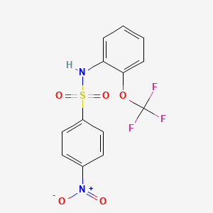 molecular formula C13H9F3N2O5S B8339800 4-nitro-N-(2-(trifluoromethoxy)phenyl)benzenesulfonamide 