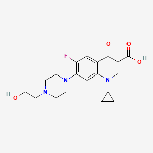 molecular formula C19H22FN3O4 B8339815 1-Cyclopropyl-6-fluoro-7-[4-(2-hydroxyethyl)piperazin-1-yl]-4-oxo-quinoline-3-carboxylic acid 