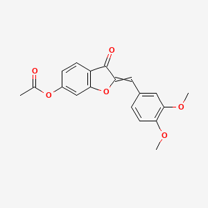 molecular formula C19H16O6 B8339842 2-[(3,4-dimethoxyphenyl)methylene]-6-acetoxy-3(2H)-benzofuranone 
