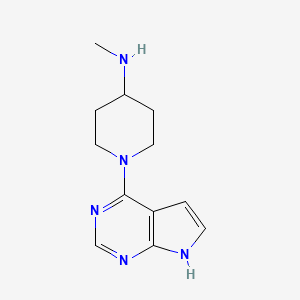 molecular formula C12H17N5 B8339865 N-methyl-1-(7H-pyrrolo[2,3-d]pyrimidin-4-yl)-4-piperidinamine 