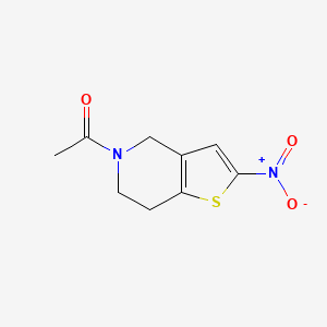 molecular formula C9H10N2O3S B8339904 1-(2-Nitro-6,7-dihydrothieno[3,2-c]pyridin-5(4H)-yl)ethan-1-one CAS No. 150322-85-3