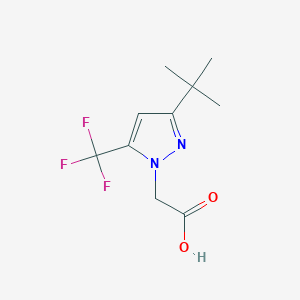 molecular formula C10H13F3N2O2 B8339911 2-(3-(tert-butyl)-5-(trifluoromethyl)-1H-pyrazol-1-yl)acetic acid 
