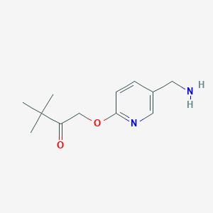 molecular formula C12H18N2O2 B8339953 3-Aminomethyl-6-(3,3-dimethyl-2-oxo-butoxy)-pyridine 
