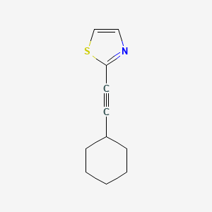 molecular formula C11H13NS B8339967 2-(Cyclohexylethynyl)-1,3-thiazole 
