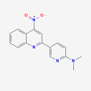 molecular formula C16H14N4O2 B8339974 N,N-dimethyl-5-(4-nitroquinolin-2-yl)pyridin-2-amine 