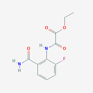 molecular formula C11H11FN2O4 B8339990 Ethyl 2-(2-carbamoyl-6-fluorophenylamino)-2-oxoacetate 