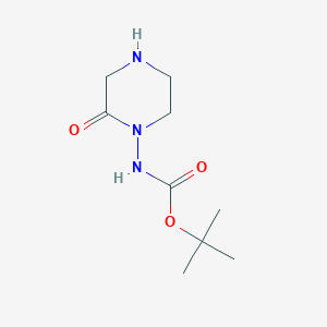 molecular formula C9H17N3O3 B8340075 1-(Tert-butoxycarbonylamino)-2-piperazinone 