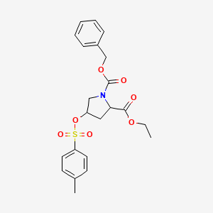 molecular formula C22H25NO7S B8340105 1-O-benzyl 2-O-ethyl 4-(4-methylphenyl)sulfonyloxypyrrolidine-1,2-dicarboxylate 
