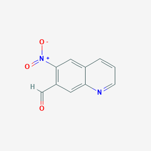 molecular formula C10H6N2O3 B8340217 6-Nitroquinolin-7-carbaldehyde 