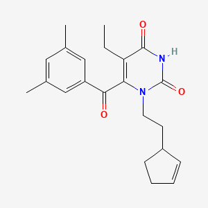 1-[2-(Cyclopent-2-en-1-yl)ethyl]-5-ethyl-6-(3,5-dimethylbenzoyl)-2,4-pyrimidinedione