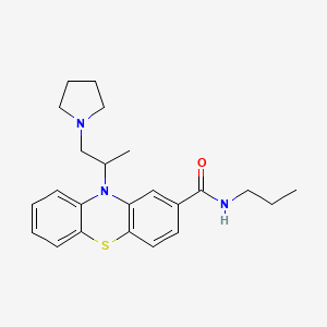 molecular formula C23H29N3OS B8340301 N-propyl-10-[1-(1-pyrrolidinyl)-2-propyl]-2-phenothiazinecarboxamide 
