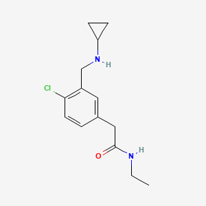 molecular formula C14H19ClN2O B8340308 2-(4-Chloro-3-cyclopropylaminomethyl-phenyl)-N-ethyl-acetamide 