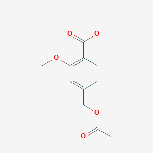 molecular formula C12H14O5 B8340314 Methyl 4-acetoxymethyl-2-methoxybenzoate 