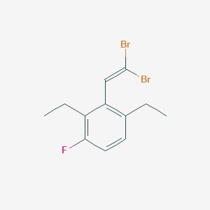 molecular formula C12H13Br2F B8340320 2-(2,2-Dibromo-vinyl)-1,3-diethyl-4-fluoro-benzene 