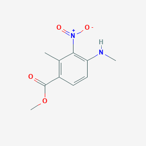 molecular formula C10H12N2O4 B8340324 Methyl 2-methyl-4-(methylamino)-3-nitrobenzoate 