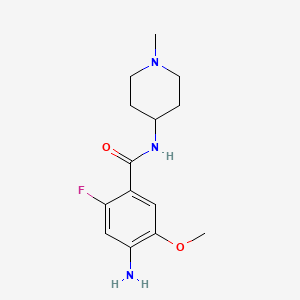 molecular formula C14H20FN3O2 B8340387 4-amino-2-fluoro-5-methoxy-N-(1-methylpiperidin-4-yl)benzamide 