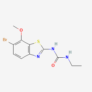 molecular formula C11H12BrN3O2S B8340392 1-(6-Bromo-7-methoxy-2-benzothiazolyl)-3-ethyl-urea 