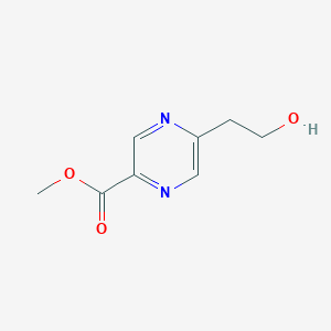 molecular formula C8H10N2O3 B8340400 Methyl 5-(2-hydroxyethyl)pyrazine-2-carboxylate 