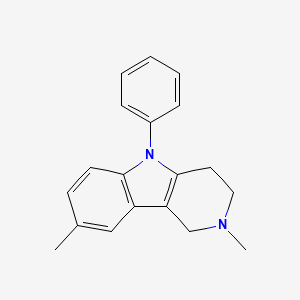 molecular formula C19H20N2 B8340464 2,8-Dimethyl-5-phenyl-2,3,4,5-tetrahydro-1H-pyrido[4,3-b]indole CAS No. 57598-73-9