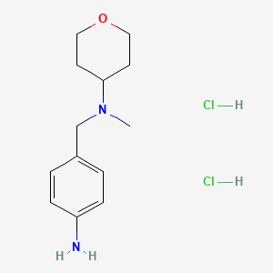 molecular formula C13H22Cl2N2O B8340468 4-[N-methyl-N-(tetrahydro-2H-pyran-4-yl)aminomethyl]aniline dihydrochloride 