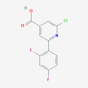 molecular formula C12H6ClF2NO2 B8340470 2-Chloro-6-(2,4-difluorophenyl)isonicotinic acid 