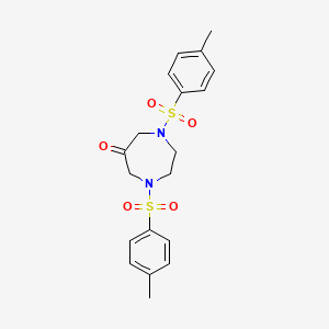 molecular formula C19H22N2O5S2 B8340477 1,4-Ditosyl-1,4-diazepan-6-one 