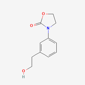 molecular formula C11H13NO3 B8340534 3-[3-(2-Hydroxyethyl)phenyl]-1,3-oxazolidin-2-one 