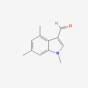 molecular formula C12H13NO B8340591 1,4,6-Trimethyl-1H-indole-3-carbaldehyde 