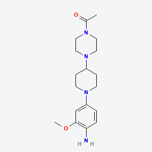 molecular formula C18H28N4O2 B8340608 4-[4-(4-Acetyl-1-piperazinyl)-1-piperidinyl]-2-(methyloxy)aniline CAS No. 761440-97-5