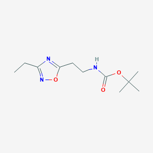 molecular formula C11H19N3O3 B8340614 [2-(3-Ethyl-[1,2,4]oxadiazol-5-yl)-ethyl]-carbamic acid tert-butyl ester 