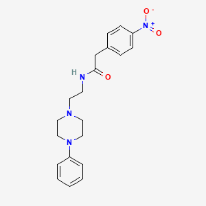molecular formula C20H24N4O3 B8340623 2-(4-nitrophenyl)-N-(2-(4-phenylpiperazin-1-yl)ethyl)acetamide 