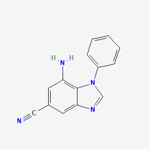 molecular formula C14H10N4 B8340630 7-Amino-5-cyano-1-phenylbenzimidazole 