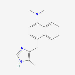 molecular formula C17H19N3 B8340688 N,N-Dimethyl-4-((5-methyl-1H-imidazol-4-yl)methyl)naphthalen-1-amine 
