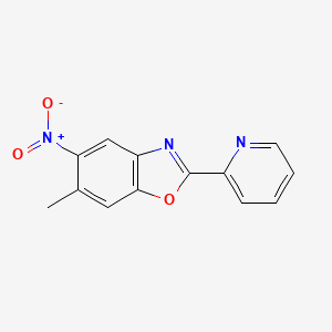 molecular formula C13H9N3O3 B8340692 6-Methyl-5-nitro-2-(pyridin-2-yl)-1,3-benzoxazole CAS No. 61382-15-8