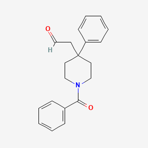 molecular formula C20H21NO2 B8340761 (1-Benzoyl-4-phenylpiperidin-4-yl)acetaldehyde 