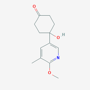 molecular formula C13H17NO3 B8340774 4-Hydroxy-4-(6-methoxy-5-methyl-pyridin-3-yl)-cyclohexanone 